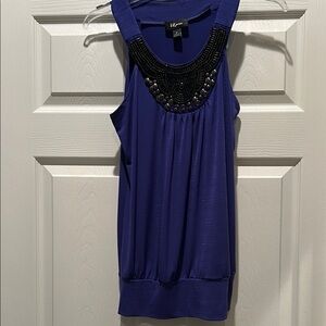 NWOT- IZ Byer Women's Purple Sleeveless-Tunic Summer Top